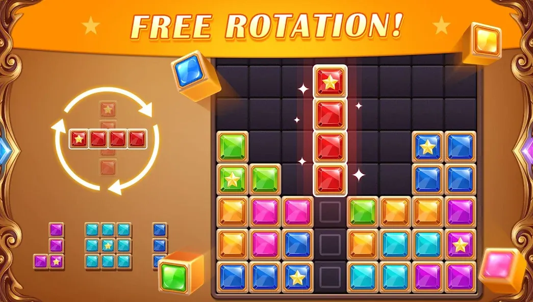Скачать Block Puzzle: Diamond Star [MOD: безлимитные алмазы и все блоки открыты] на телефон — скриншот 2