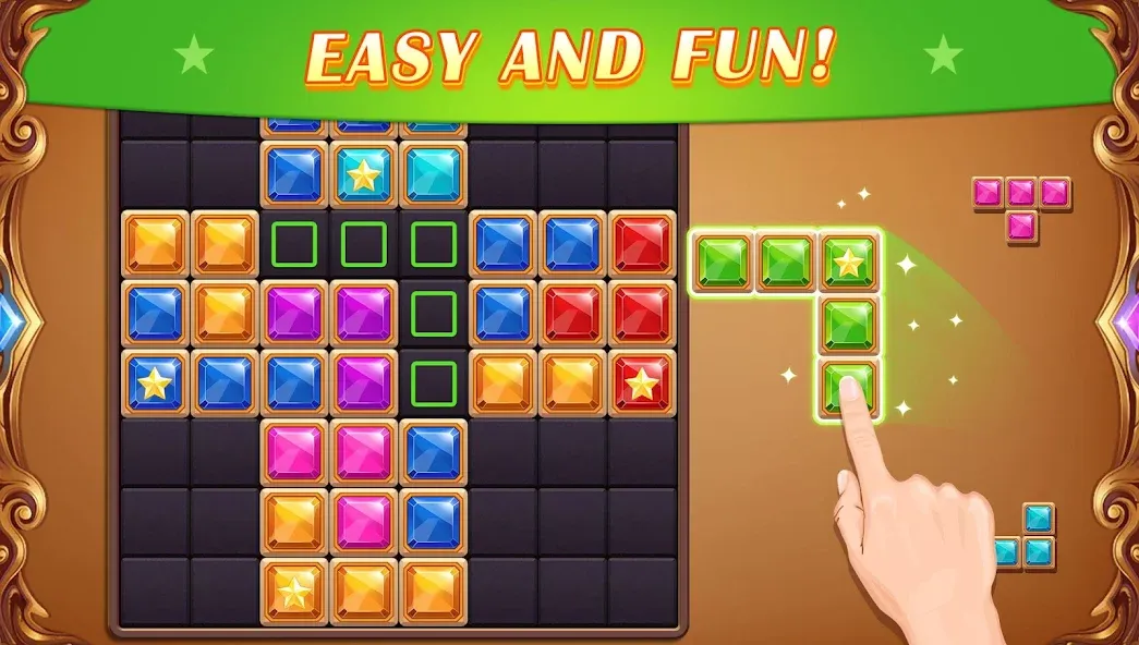 Скачать Block Puzzle: Diamond Star [MOD: безлимитные алмазы и все блоки открыты] на телефон — скриншот 3