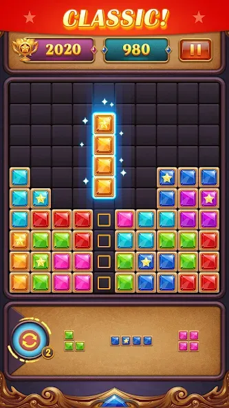 Скачать Block Puzzle: Diamond Star [MOD: безлимитные алмазы и все блоки открыты] на телефон — скриншот 4