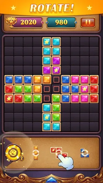 Скачать Block Puzzle: Diamond Star [MOD: безлимитные алмазы и все блоки открыты] на телефон — скриншот 5