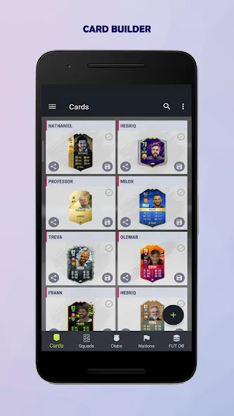 Скачать UT Card Builder 24 [MOD: безлимитные монеты и наборы] — скриншот 2