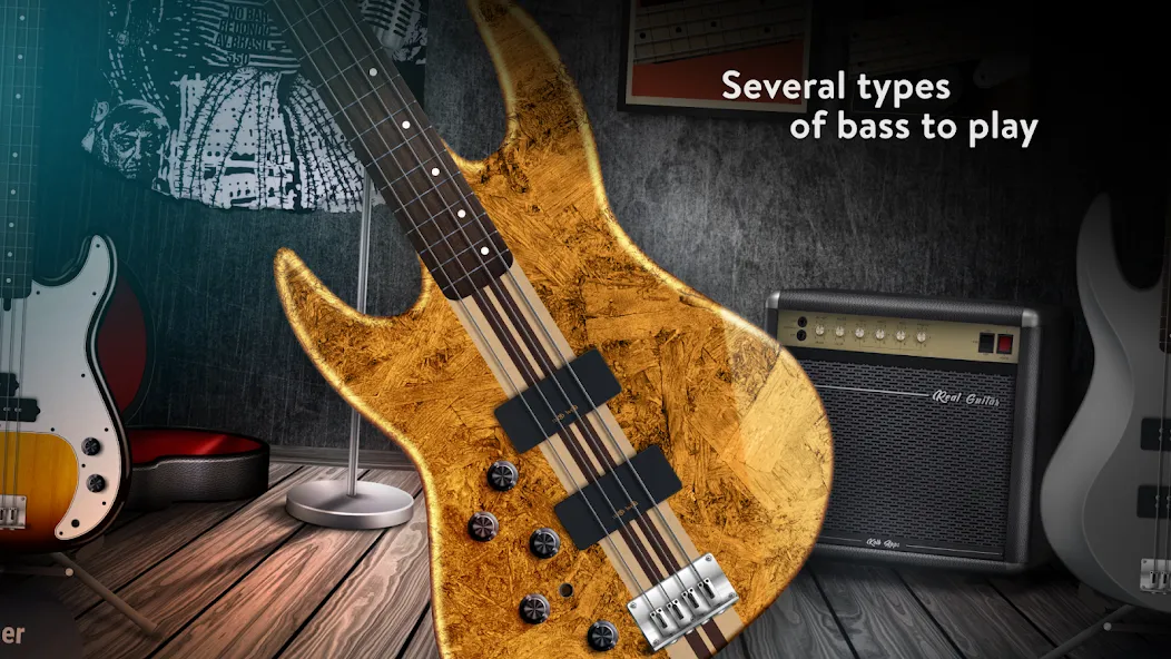 Скачать взлом Real Bass: bass guitar [MOD: безлимитные ноты и все струны открыты] — скриншот 3
