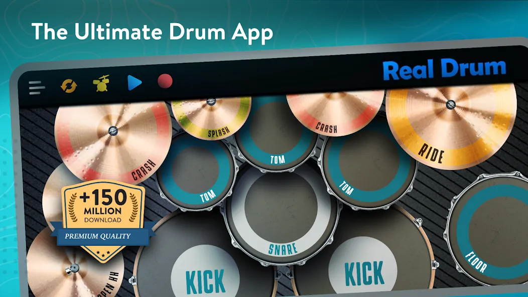 Скачать Real Drum: electronic drums [MOD: все треки открыты без рекламы] на телефон — скриншот 1