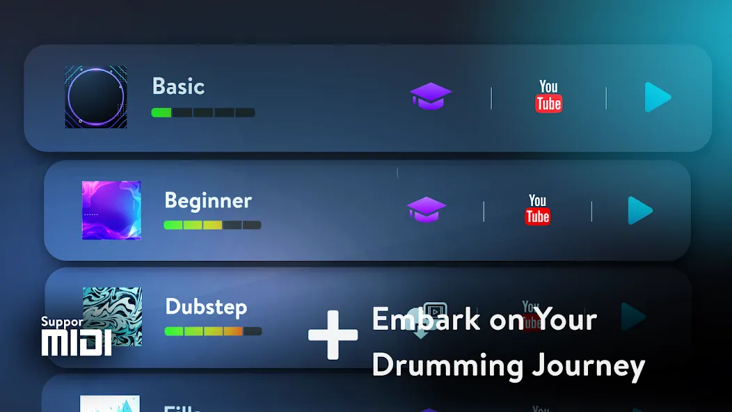 Скачать Real Drum: electronic drums [MOD: все треки открыты без рекламы] на телефон — скриншот 3