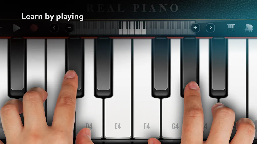 Скачать взлом Real Piano electronic keyboard [MOD: реалистичное пианино без ограничений] — скриншот 1