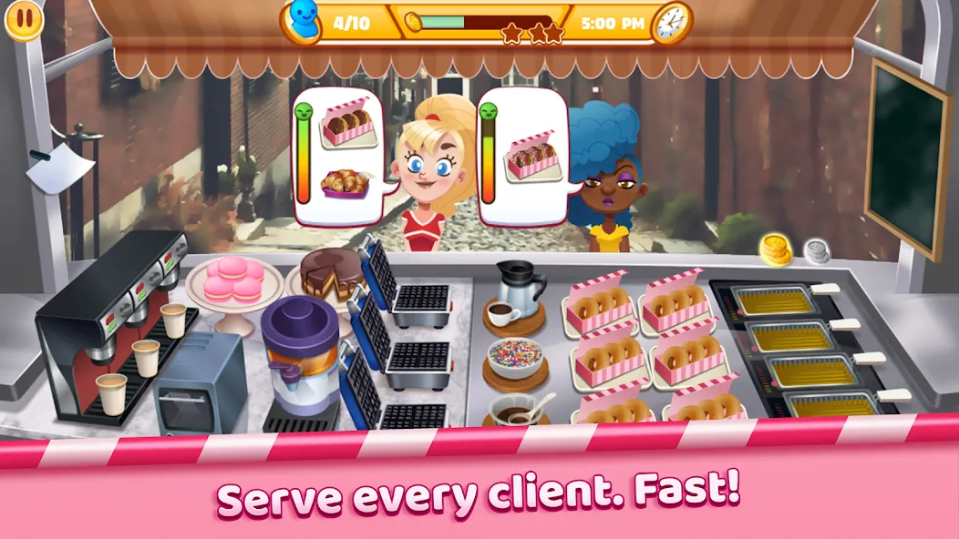Boston Donut Truck: Food Game [MOD: безлимитные деньги и ресурсы] на Андроид — скриншот 2