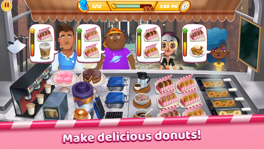 Boston Donut Truck: Food Game [MOD: безлимитные деньги и ресурсы] на Андроид — скриншот 5