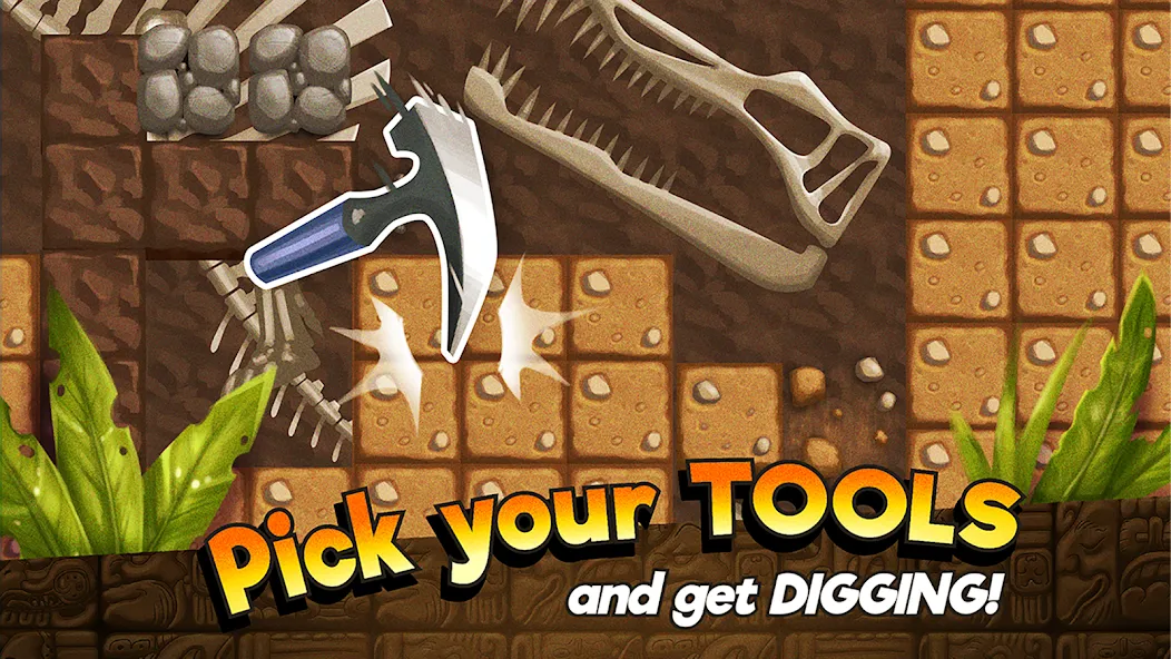 Dino Quest: Dig Dinosaur Game [MOD: безлимитные деньги и подсказки] — Скачать бесплатно (APK) — скриншот 2