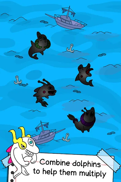 Скачать Dolphin Evolution: Idle Mutant [MOD: безлимитные деньги и ресурсы] на телефон — скриншот 3