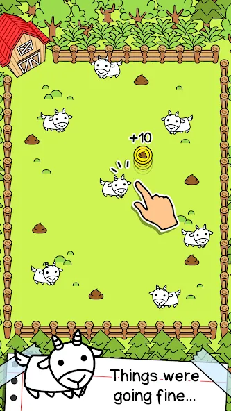 Взломанная Goat Evolution: Animal Merge [MOD: безлимитные монеты и ускоренная эволюция] на Андроид — скриншот 1