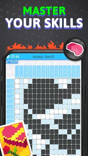 Скачать Nonogram Logic Pic: Pictogram [MOD: без рекламы и бесплатные подсказки] — скриншот 5