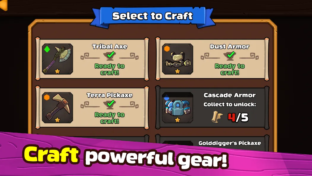 Скачать Mine Quest 2: RPG Mining Game [MOD: безлимитные деньги и ресурсы] — скриншот 5