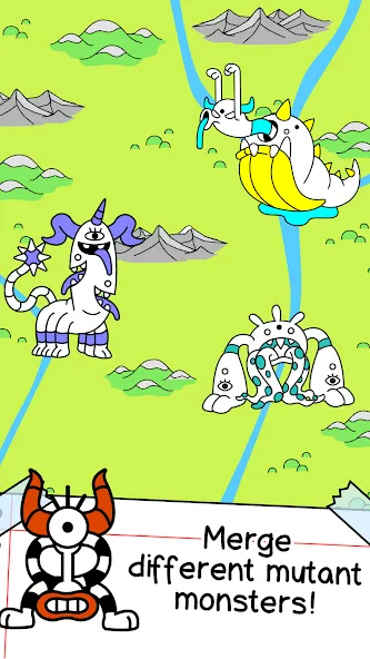 Взломанная Monster Evolution: Merge Game [MOD: безлимитные деньги и алмазы] на Андроид — скриншот 3