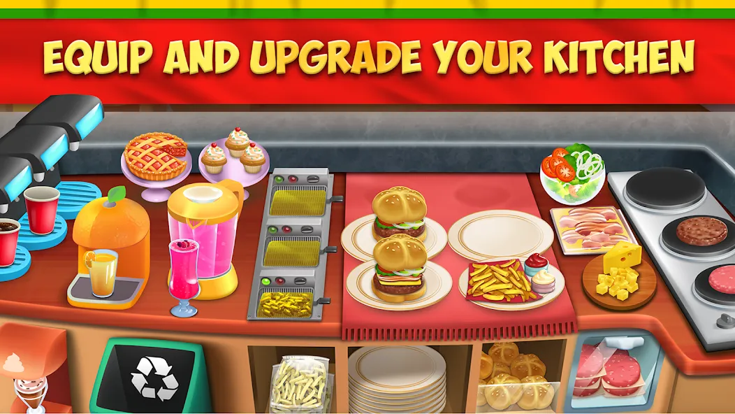 Взломанная My Burger Shop 2: Food Game [MOD: безлимитные деньги и продукты бесплатно] на Андроид — скриншот 4