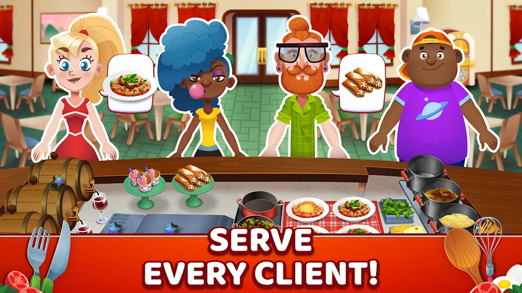 Взломанная My Pasta Shop: Cooking Game [MOD: безлимитные монеты и открыты все рецепты] на Андроид — скриншот 2