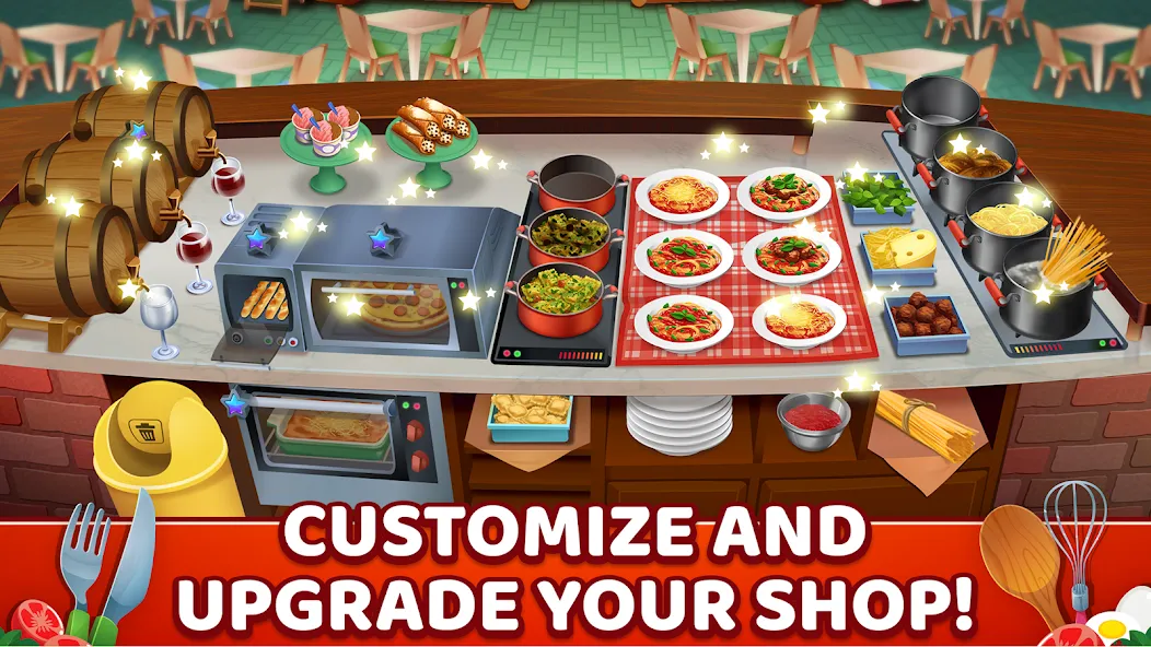 Взломанная My Pasta Shop: Cooking Game [MOD: безлимитные монеты и открыты все рецепты] на Андроид — скриншот 4