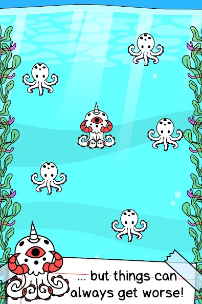 Octopus Evolution: Idle Game [MOD: безлимитные деньги и алмазы] последняя версия — скриншот 2