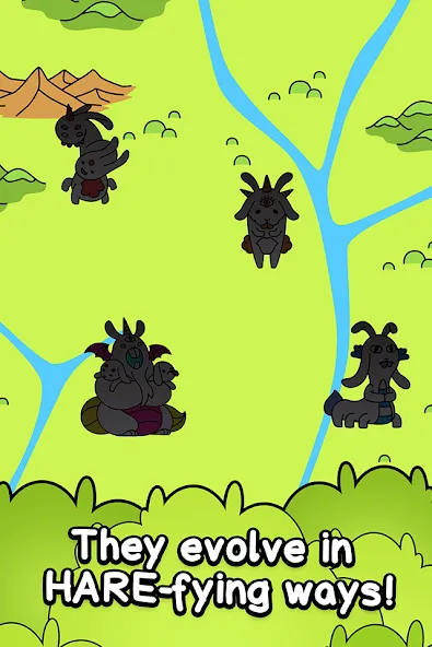 Взломанная Rabbit Evolution: Merge Bunny [MOD: безлимитные монеты и усиленные кролики] на Андроид — скриншот 3