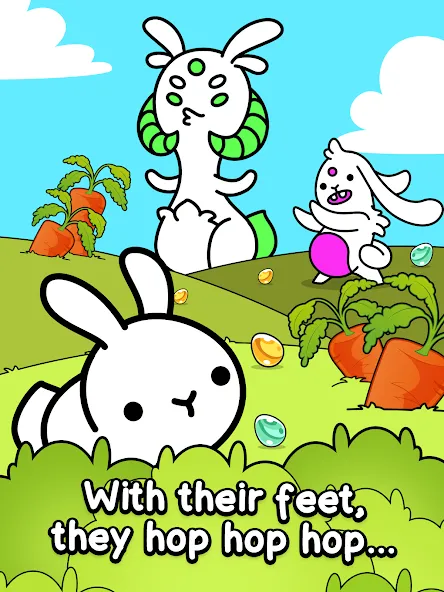 Взломанная Rabbit Evolution: Merge Bunny [MOD: безлимитные монеты и усиленные кролики] на Андроид — скриншот 5
