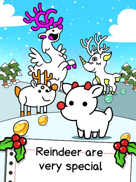 Reindeer Evolution: Idle Game [MOD: много монет и ускорение] на Андроид — скриншот 5