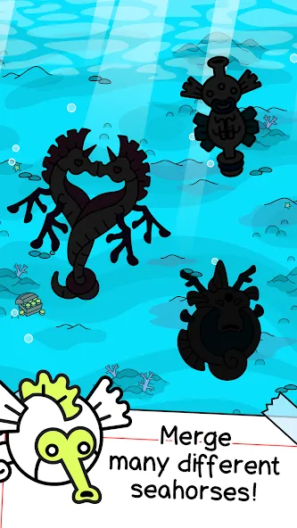Взломанная Seahorse Evolution: Sea Mutant [MOD: безлимитные деньги и ресурсы] на Андроид — скриншот 3