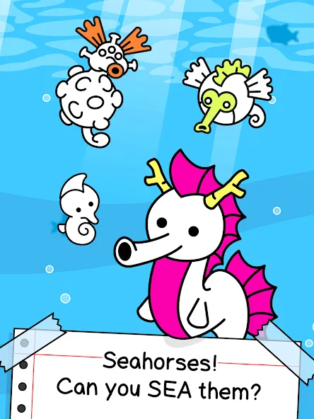 Взломанная Seahorse Evolution: Sea Mutant [MOD: безлимитные деньги и ресурсы] на Андроид — скриншот 5