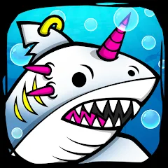 Взломанная Shark Evolution: Idle Game [MOD: безлимитные монеты и быстрая эволюция] на Андроид