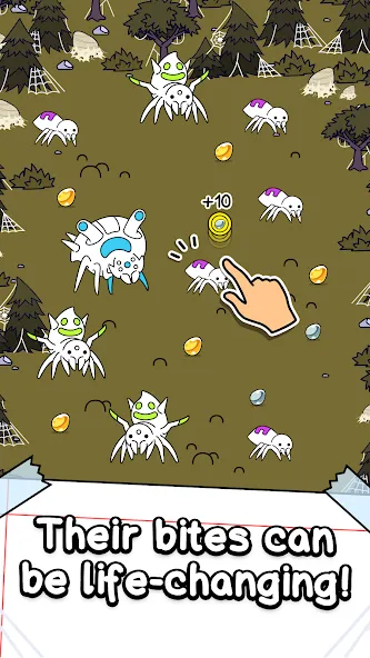 Скачать Spider Evolution: Idle Game [MOD: безлимитные деньги и ресурсы] — скриншот 2