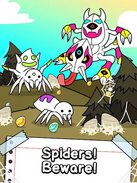 Скачать Spider Evolution: Idle Game [MOD: безлимитные деньги и ресурсы] — скриншот 5