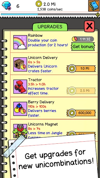 Unicorn Evolution: Idle Catch [MOD: безлимитные монеты и быстрая эволюция] последняя версия — скриншот 4
