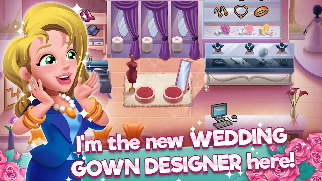 Wedding Salon Dash Bridal Shop [MOD: безлимитные деньги и все наряды] на Андроид — скриншот 1