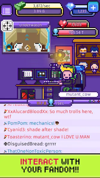 Скачать xStreamer: Idle Simulator Game [MOD: безлимитные деньги и быстрый прогресс] на телефон — скриншот 4