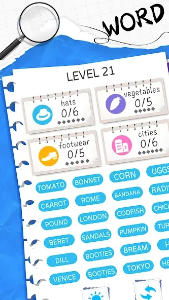 Скачать взлом Word Sort: Association Connect [MOD: без рекламы и все уровни открыты] — скриншот 1
