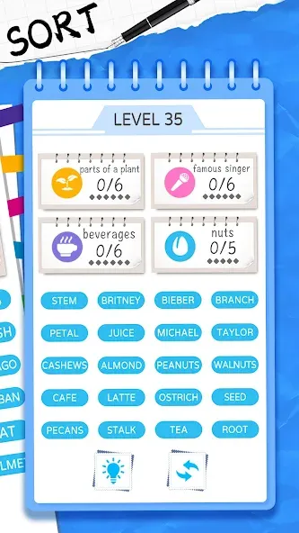 Скачать взлом Word Sort: Association Connect [MOD: без рекламы и все уровни открыты] — скриншот 2