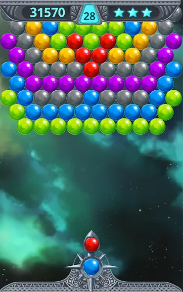Взломанная Bubble Shooter Space [MOD: безлимитные жизни и усилители] на Андроид — скриншот 5