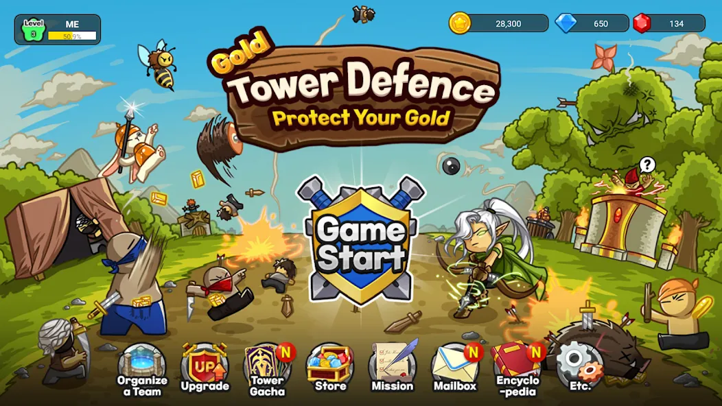 Gold tower defence M [MOD: безлимитные деньги и усиленная защита] — Скачать бесплатно (APK) — скриншот 1