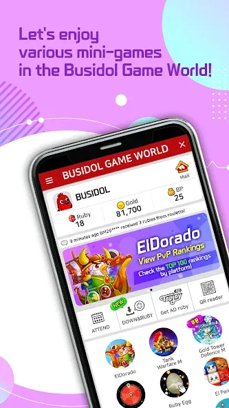 Busidol Game World [MOD: открыты все уровни и режимы] — Скачать бесплатно (APK) — скриншот 1