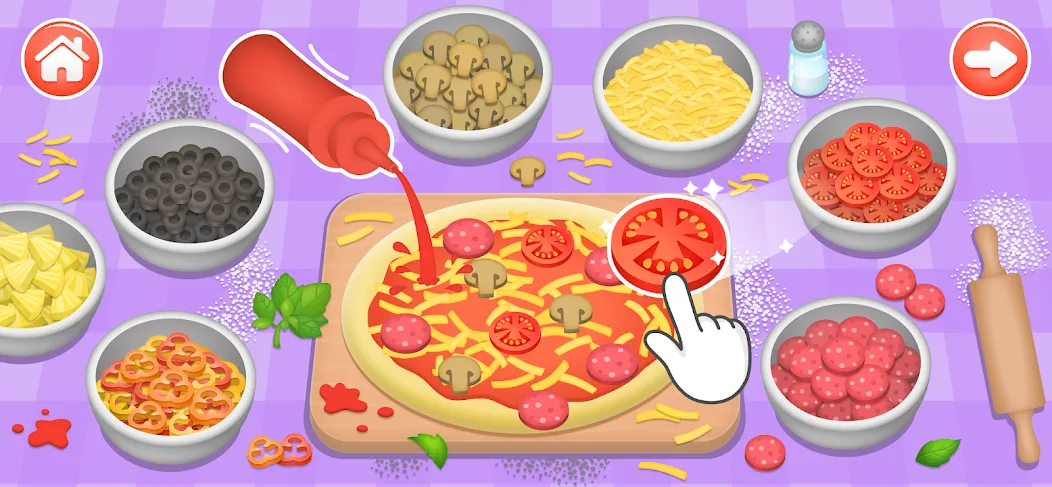 Скачать Kids Cooking Games 2+ Year Old [MOD: все рецепты разблокированы] — скриншот 1
