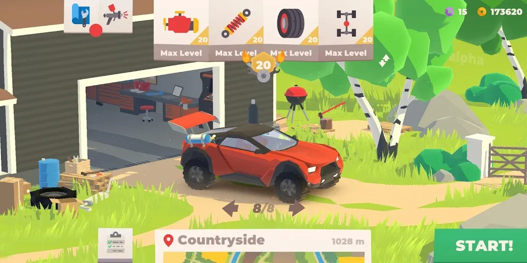 Скачать взлом Hillside Drive: car racing [MOD: безлимитные деньги и топливо] — скриншот 5