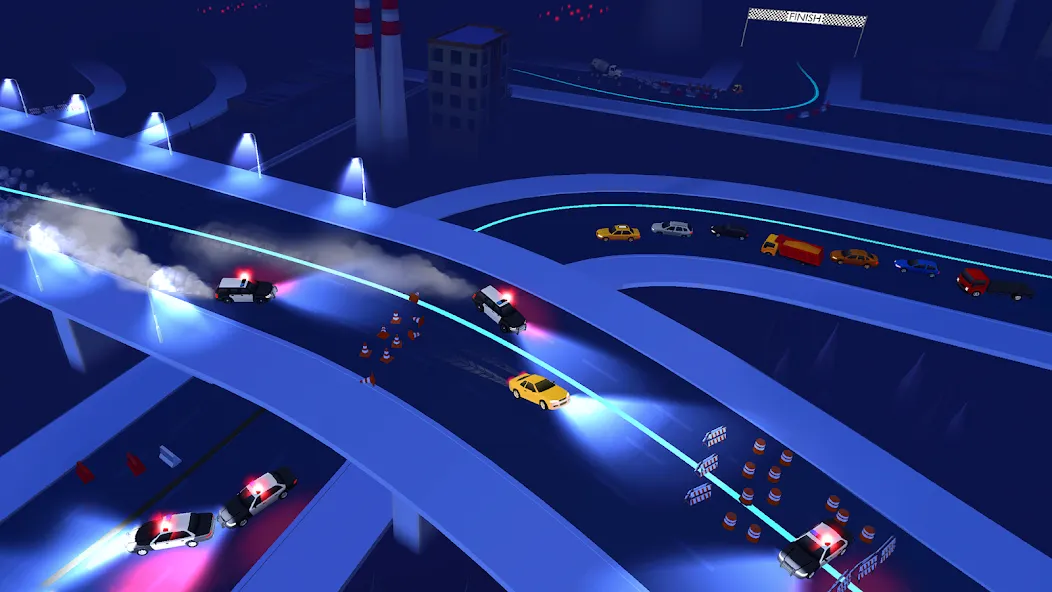Line Race: Police Pursuit [MOD: безлимитные деньги и все машины открыты] (Бесплатно / APK) — скриншот 3