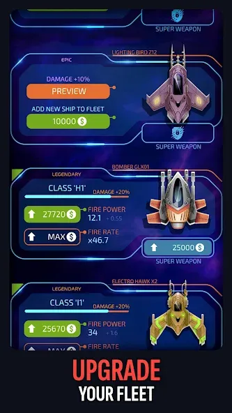 Скачать Galaxy Keeper: Space Shooter [MOD: много денег и всё открыто] на телефон — скриншот 4