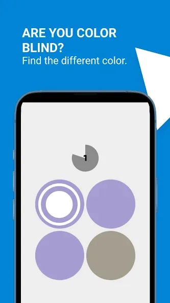 Color Blind Test Game [MOD: улучшенная проверка цветов без ограничений] (Бесплатно / APK) — скриншот 1