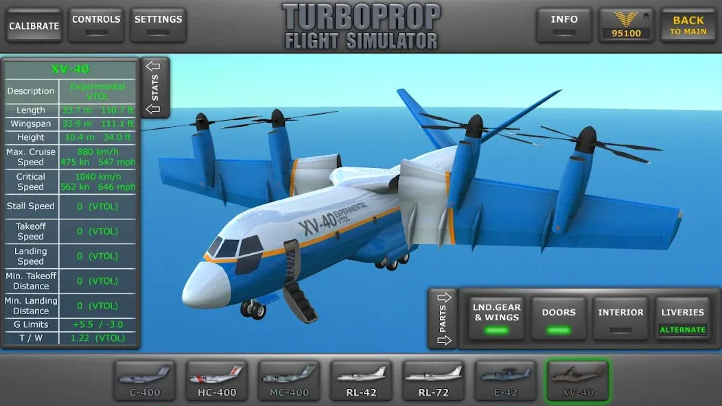 Скачать взлом Turboprop Flight Simulator [MOD: безлимитные деньги и все самолёты] — скриншот 1