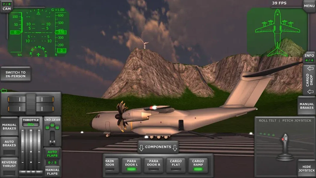 Скачать взлом Turboprop Flight Simulator [MOD: безлимитные деньги и все самолёты] — скриншот 2