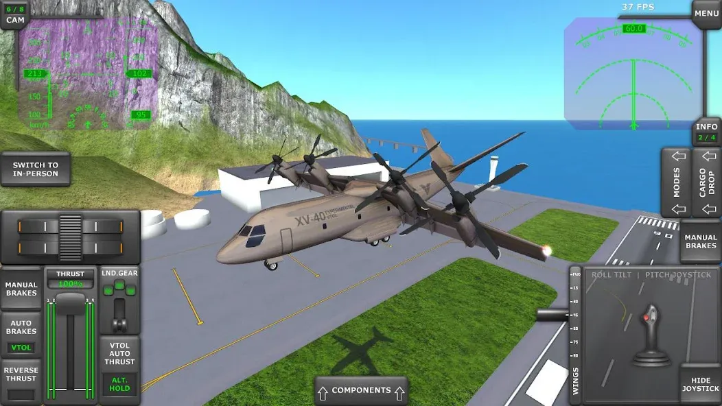 Скачать взлом Turboprop Flight Simulator [MOD: безлимитные деньги и все самолёты] — скриншот 4