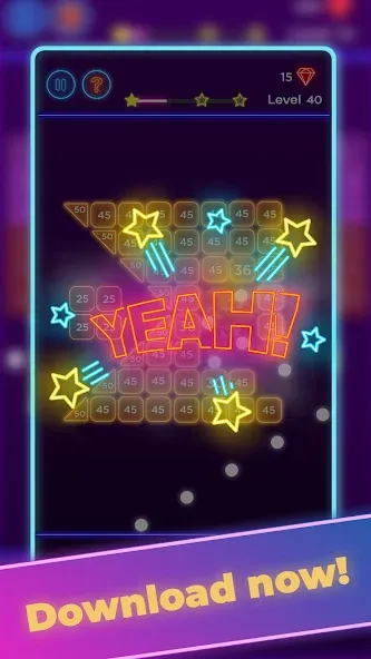 Скачать Brick Breaker - Neon Bricks [MOD: без рекламы и много жизней] — скриншот 1