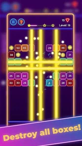 Скачать Brick Breaker - Neon Bricks [MOD: без рекламы и много жизней] — скриншот 3