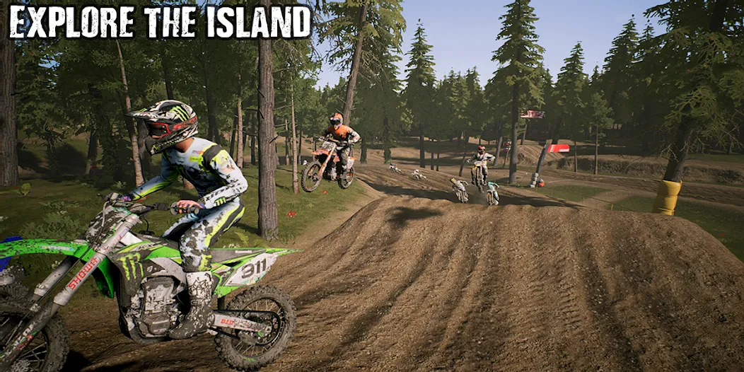 Взломанная KTM MX Dirt Bikes Unleashed 3D [MOD: безлимитные деньги и все мотоциклы] на Андроид — скриншот 1