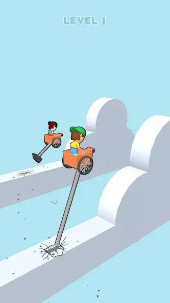 Скачать Hammer Race 3D [MOD: безлимитные деньги и улучшения] — скриншот 2