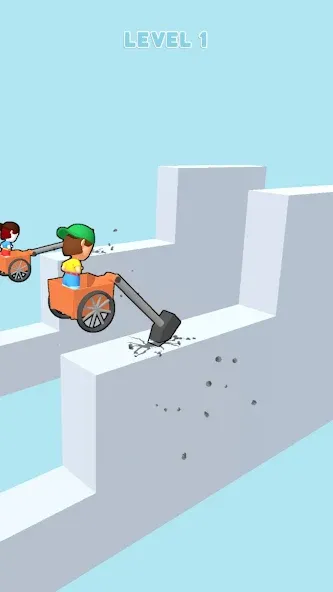 Скачать Hammer Race 3D [MOD: безлимитные деньги и улучшения] — скриншот 3